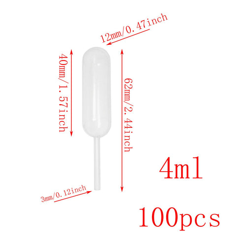 4ml Pipette 100PCS 4ml Disposable Plastic Squeeze Transfer Droppers Liquid Injectors for Chocolate Ice Cream Cupcakes...