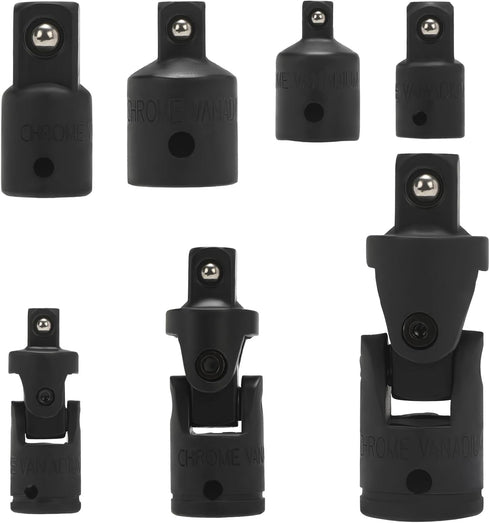 Universal Joint Socket Adapter and Reducer Set,7-Piece,Drive sizes: 1/4 in., 3/8 in., 1/2 in....
