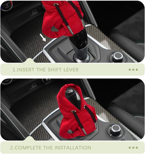 Car Shift Gear Cover, Fashionable Hoodie Auto Gear Shift Knob Protector, Soft & Comfortable Sweater Shirt Shifter Stick Protector Decoration, Univ...