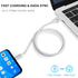 Vortex PD10GB3A-2-2-SILVER Type-C Data Cable 3A Fast Charging USB3.2 Universal Mobile Phone Tablet Nylon Braid USB Charging Cable (2 pcs Pack)(Sil...