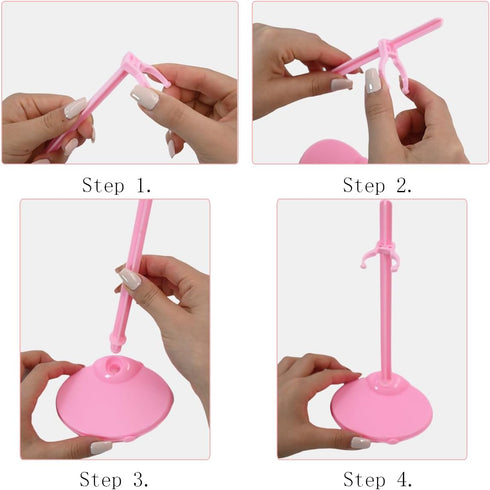 10 PCS Acrylic Doll Stands, Doll Display Stands with Adjustable Waist Clip, Transparent Doll Support Stand, Mini Doll Holder Stand for 11 to 13 In...