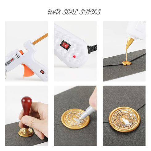 Pearl White Wax Seal Sticks with Glue Gun, WASOHLING 20Pcs Sealing Wax Sticks Glue Gun Set for Wax Seal Stamp, Great for Wedding Invitations, Birt...