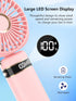 Portable Handheld Fan, Powerful Personal Fan with Base 5 Adjustable Speed USB Rechargeable Battery Operated Cooling for Women Girl Travel Office (...