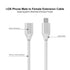 Braided i-Phone Extension Cable Pass Video Audio Music Photo Data, Charge. 1PCS 3.3Feet Male to Female i-Phone Extender Cord Made of Sliver Alumin...