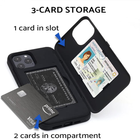TORU CX PRO for iPhone 12 Pro Max Case Wallet | Protective Shockproof Heavy Duty Cover with Hidden Card Holder & Card Slot | Mirror & Wrist Strap ...