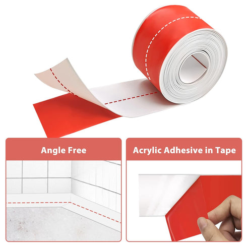 SNAILGARDEN 2 Rolls Bath Sealant Strip, Acrylic Adhesive Caulk Strip with 2Pcs Caulking Tools, White Seal Strip Waterproof Sealant Tape for Bathro...