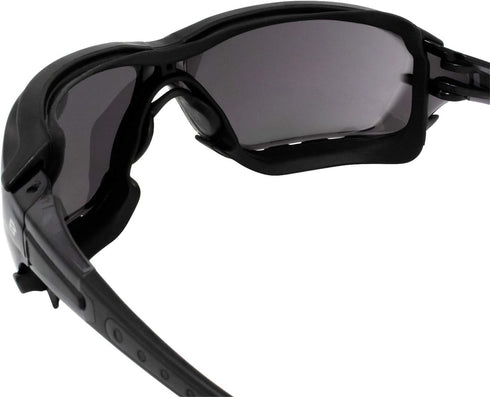 Birdz Eyewear Gasket Safety Padded Motorcycle Sport Sunglasses Black with Smoke Lens...