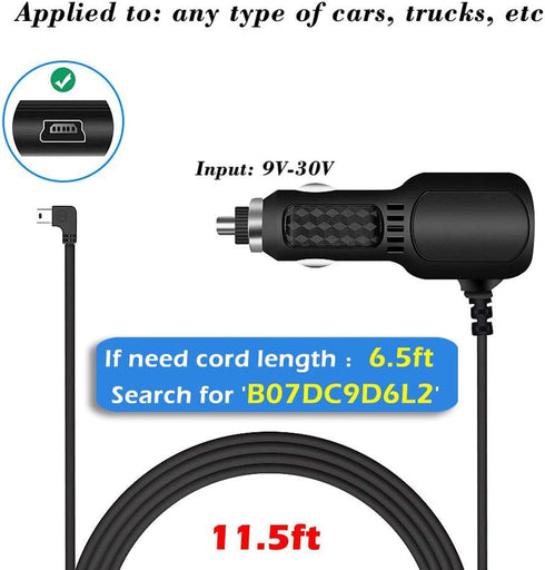 Dash Cam Charger, Plozoe Car Dash Cam USB Power Cable Cord Vehicle Charging Adapter for Garmin GPS Nuvi?Mirror Cam?Dash Cam Power Cable(Mini USB 1...