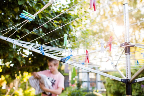 SGT KNOTS Natural Cotton Clothesline - Braided Laundry Rope, Durable Clothes Line with Synthetic Core, All Purpose Laundry Line Dryer Rope for Cam...