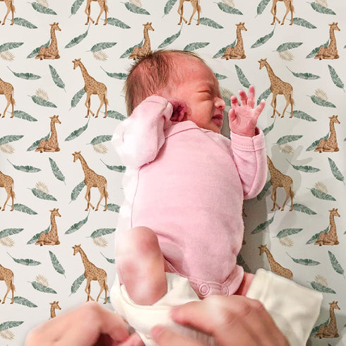 Stretchy Changing Pad Covers BROLEX Carddle Sheet Set for Baby Boys Girls,2 Pack Jersey Knit,Giraffe Leaf...