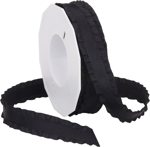 Morex Ribbon Double Ruffle Ribbon, 7/8-Inch by 16.5-Yard, Black...