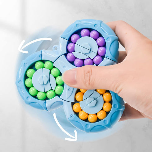 Rotating Magic Bean Cube Spinner,2 in 1 Funny Beads Puzzle Educational Toys,Fidget Hand Sensory Toy,Ideal Party FavorOffice Desk Toys...