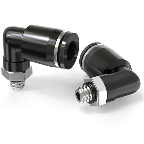 TAILONZ PNEUMATIC Male Elbow 4mm Tube OD x M5 Thread 90 Push to Connect Fittings PL4-M5 (Pack of 10)...