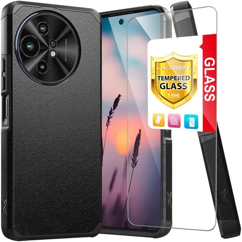 TJS Compatible for TCL 50 XL 5G Case, TCL 50 XL NXTPAPER Case, with Tempered Glass Screen Protector, Dual Layer Hybrid Magnetic Support Shockproof...