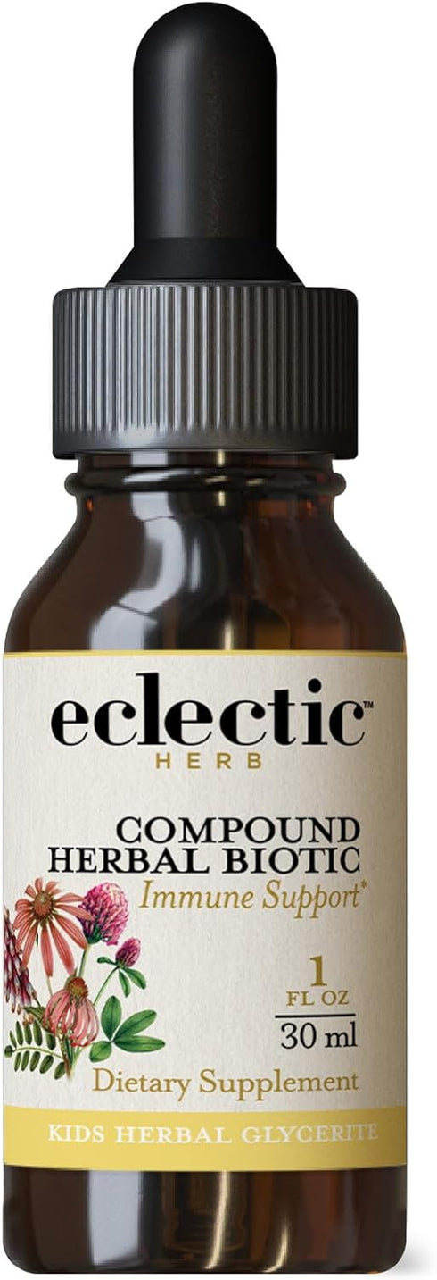 Eclectic Herbs Kid's Herbal Biotic (Lemon Lime Flavor) | Non-GMO, Gluten-Free, Organic Wildcrafted, Soy Free, Kid Friendly | 1 fl oz (30 ml)...