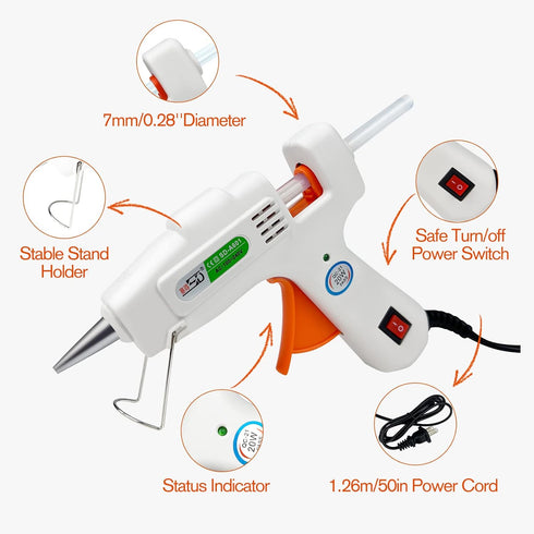 Mini hot glue gun Kit with 30 Glue Sticks, Hot Melt, High Temp for School Crafts DIY Arts and Quick Home Repairs (Orange Glue Gun)...