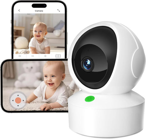 OJR 2K HD Video Baby Monitor with Camera and Audio, 2.4G & 5G WiFi Baby Monitor for Smartphone, One-Touch Calls, Night Vision, Motion Detection/Tr...