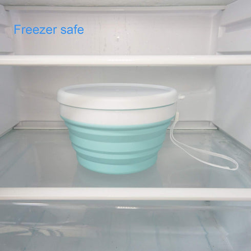 CARTINTS 950ml Collapsible Bowls-Silicone Food Storage Containers-Prep/Storage Bowls with Lids-Silicone Lunch Containers, Ideal for Travel and Cam...
