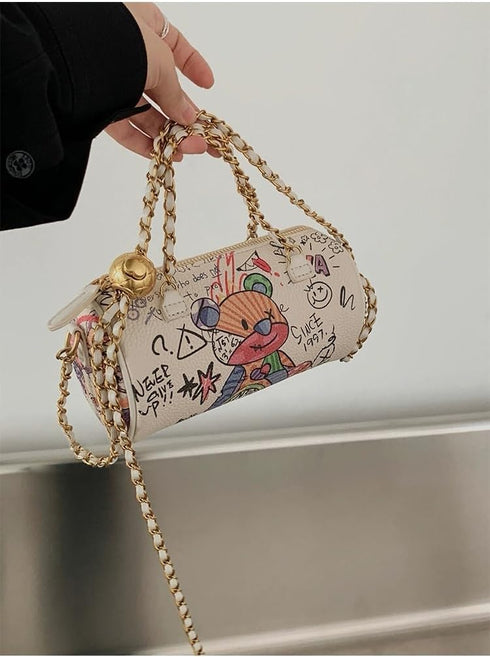 Graffiti Crossbody bag,Trendy Designer Mini Shoulder Bag,Phone Wallet Purse for Women,Chain Bag for Girls...