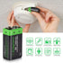 9V Lithium Battery, 9 Volt Lithium Battery 1200mAh for Smoke Detector, Fire Alarm, Keyless Entry Door Lock, Multimeter, Metal Detector Non-Recharg...