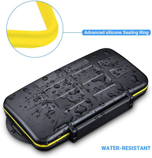 12 Slots SD Card Case Holder, SD Card Holder SD Card Organizer SD Card Storage Water-Resistant Anti-Shock SD/SDHC/SDXC Card Holder Storage with Ca...