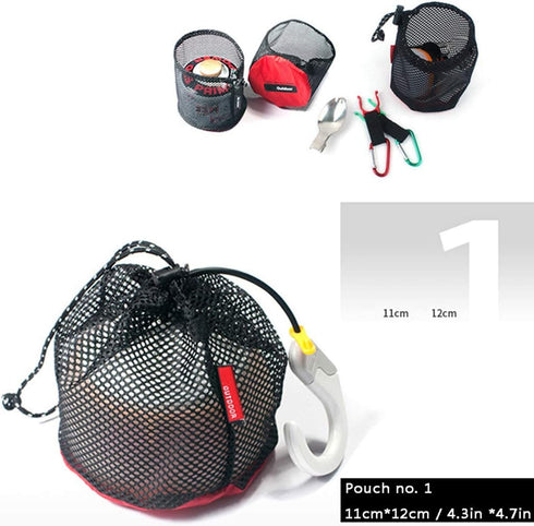 Drawstring Bag Nylon Cinch and Ditty Stuff Pouch,Mesh-Stuff-Sack for Camping Travel Gym Sports Storage 5-in-1...