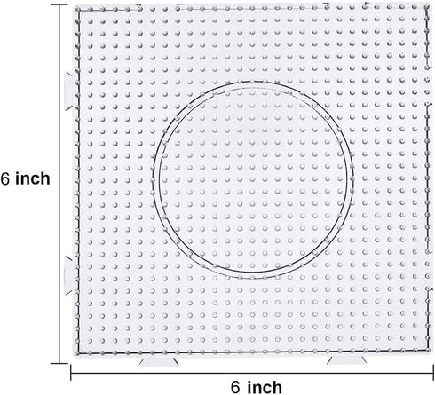 BANCHELLE Fuse Beads Boards 5mm, Plastic Boards Large Square Clear 6 PCS...