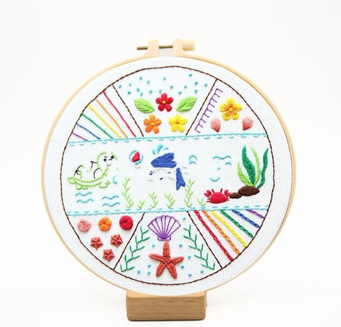 YSMNAIL Embroidery Kit for Beginners (4 Sets), Adjustable Bamboo Hoops, Floral Patterns, DIY Starter Kit for Adults, Hand Craft Art Craft Kit......