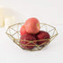 Geometric Metal Wire Fruit Bowl, Iron Arts Fruit Storage Baskets for Kitchen Counter (Gold, Normal)...