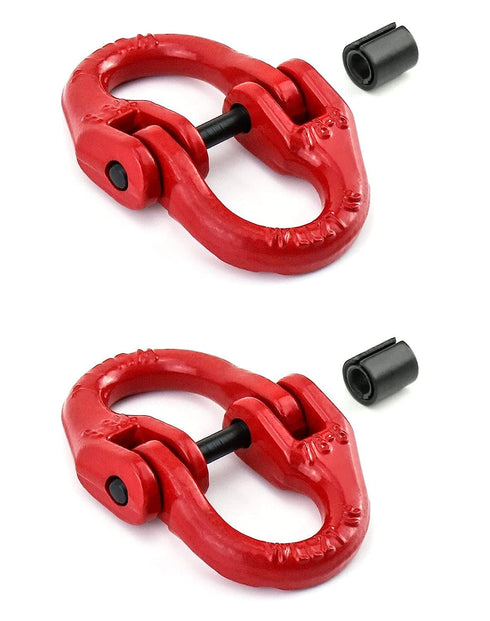 G80 Alloy Steel Coupling Link, 2 Pack 1/4" Hammer Lock Chain Connector, 2645 lbs Working Load Limit,Red...