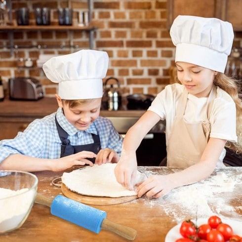 Koogel 9 Inch Mini Kids Rolling Pin, 2 Pcs Small Rolling Pin Handle for Home Kitchen Children Cake...