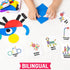 Spanish Sight Words Jigsaw Puzzle for Kids | Bilingual Learning Toy | Educational Stacking and Sorting Game Geometric Pattern Blocks Tangram Puzzl...