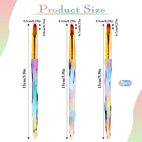 3pcs Nail Polish Clean Up Brush Thin Nail Art Paint Brush for Cleaning Gel Nail Polish Remover Brush Manicure Brush for Nails Cleaning Acetone Des...