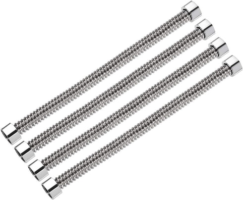 uxcell Corrugated Stainless Steel Flexible Water Line 11.8inch Long G1/2 Female Threaded Connector with Washer, 4pcs...