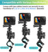 Handlebar Bike Motorcycle Pole Mount Clamp Mount, 360°Rotation Ski Pole Tube Bar Mount Compatible with DJI Osmo Action Insta360 and Other Action C...