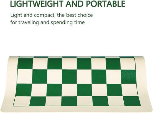 Roll Up Vinyl Chess Board Tournament 15.5" Chess Mat - Lightweight & Non Slip Portable Professional Club Chess Board for Beginner and Kids-Only Ch...