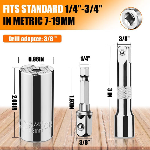 Gifts for Men Universal Socket Tools, Super Socket Wrench Repair Tool, Professional Multi-Function Socket Tool from Wife Daughter Son to Dad Husba...