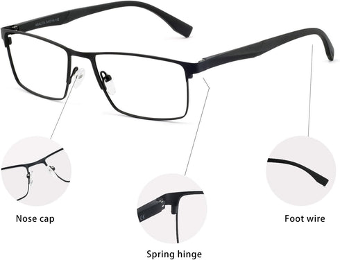 OCCI CHIARI Blue Light Blocking Glasses for Men Metal Frame Eyeglasses Men's Computer Glasses Clear Lense...
