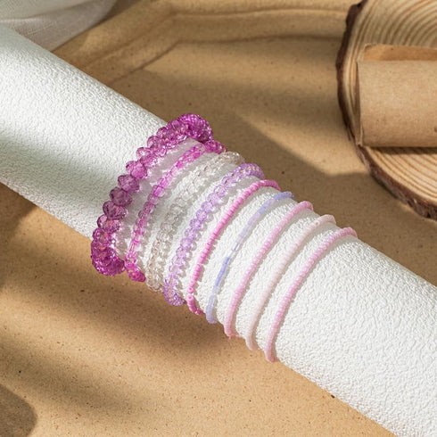 Bohemian Multilayer Stackable Seed Beaded Bracelets Colorful Crystal Glass Beads Strand Bangle Bracelet BFF Wristbands Bracelet for Women Summer B...