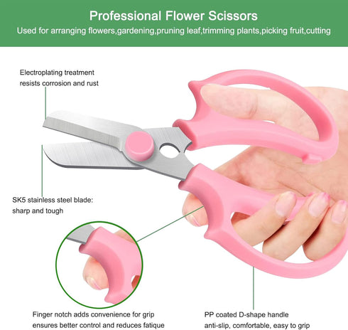 Gardening Pruning Shears, ZXK CO 3 Pack Hand Pruner Floral Scissors with Stainless Steel Blade, Non-slip Handle, Professional Garden Tool Set for ...