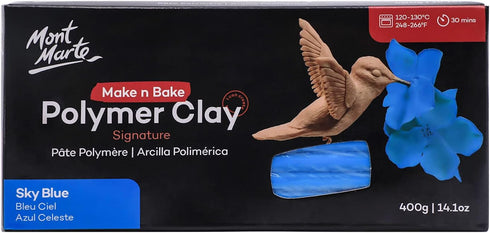 Mont Marte Make n Bake Polymer Clay 400g - Sky Blue...