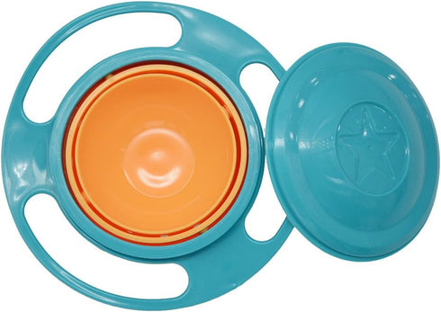 Song Qing Magic Gyro Bowl 360 Degree Rotate Spill-Proof Bowls with Lid Plastic Creative Dishes Practice Feeding Bowls...