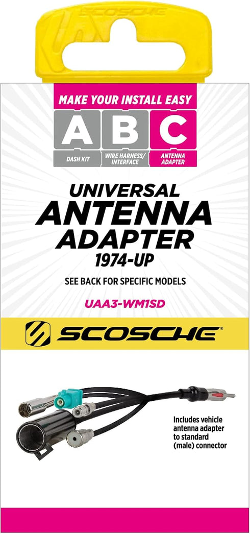 SCOSCHE Multi-Vehicle All-In-One Antenna Adapter UAA3...
