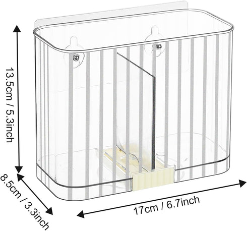 Utensil Holder for Kitchen, Wall Mount Plastic Clear Flatware Organizer Countertop...