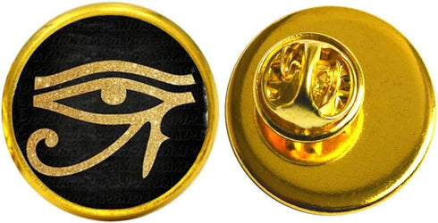 Ancient Egyptian Eye Symbol Pin Glass Brooch Women Dress Accessories?Student Gift, Egyptian Brooch, Protection Pin?PU139 (Gold)...