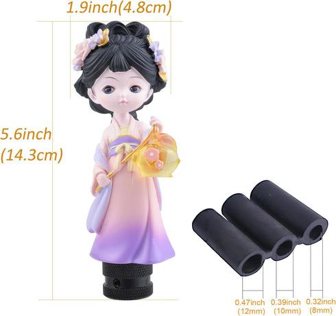 Arenbel Car Shifter Knobs Hanfu Girl Style Gear Lever Shift Handle Replacement Fit Most Automatic Manual Transmission Vehicles, Pink and Purple...