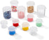 KINGART Clear Multi-Purpose Plastic Storage Cups with Removable Lid for Paiint, Art and Crafts Supplies, Set of 14 in 2 sizes...