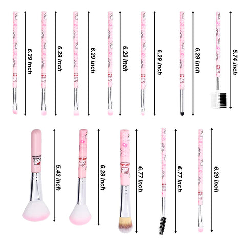 Brushes Set, Kitty Cat Makeup Brushes Set - 12pcs Kitty Cat Gift Makeup Brush Set for Girl And For Hello, Kitty Fans...