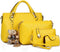 4pcs Set Handbags for Women Shoulder Bag Purse Card Holder Shopper Tote Satchels...