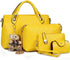 4pcs Set Handbags for Women Shoulder Bag Purse Card Holder Shopper Tote Satchels...